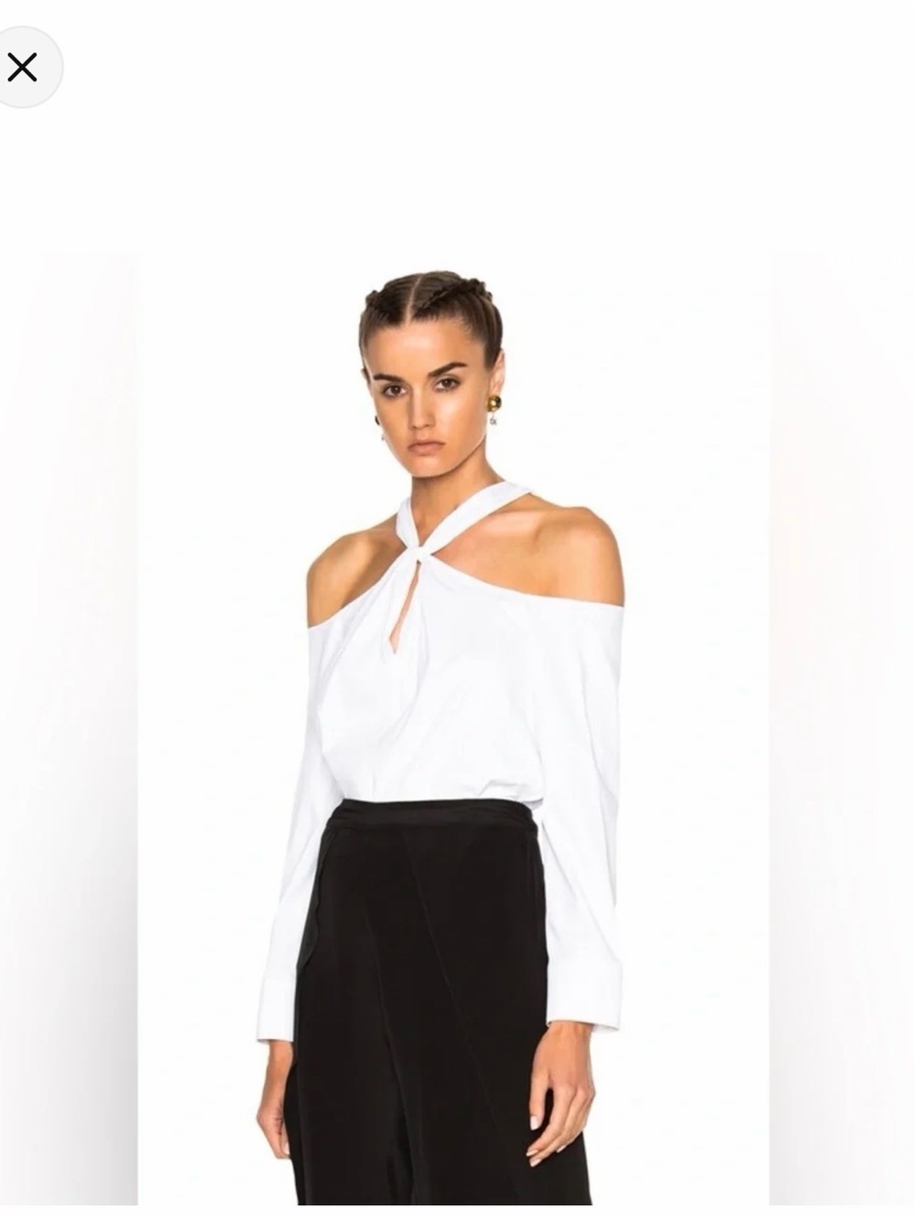 Rag and Bone white Collingwood Top Size Small Cold Shoulder Long Sleeve